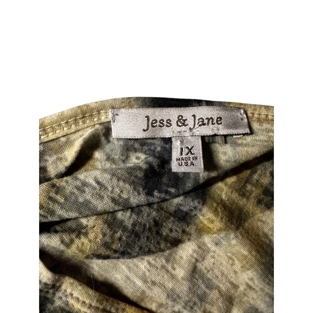 Jess & Jane Womens Sz XL Top Blue Floral Multicolor Beaded 3/4 Sleeve V Neck USA - Picture 5 of 9